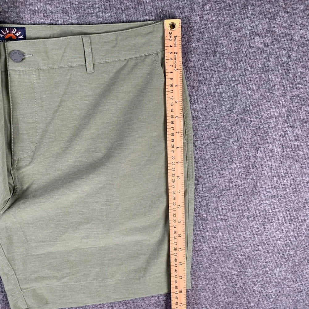 Faherty All Day Shorts Men 38x7 Olive Belt Loop Green Preppy Coastal Beach NEW
